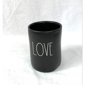 Rae Dunn Magenta Black Love Dimpled Candle Holder Cup Empty